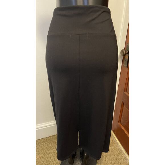 1X Ashley Blue Skirt Elastic Waist Gold Rivet Embellishment Black Slit - Picture 4 of 9